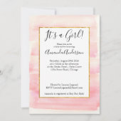 Rose Gold Pink Ombre Girly Baby Dusche Einladung (Vorderseite)