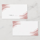Rose Gold Pink Palm Blätter Tropische Platzkarte (Vorne/Hinten)