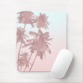 Rose Gold Pink Palms Beach Ombre Palmen Bäume Girl Mousepad (Mit Mouse)