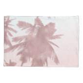 Rose Gold Pink Palms Beach Ombre Palmen Chic Kissenbezug (Rückseite)