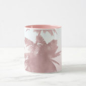 Rose Gold Pink Palms Beach Ombre Palmen Chic Tasse (Zentrum)