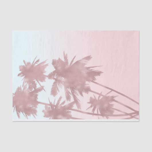 Rose Gold Pink Palms Beach Ombre Palmen Seidenpapier (Vorderseite)