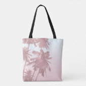 Rose Gold Pink Palms Beach Ombre Palmen Tasche (Rückseite)