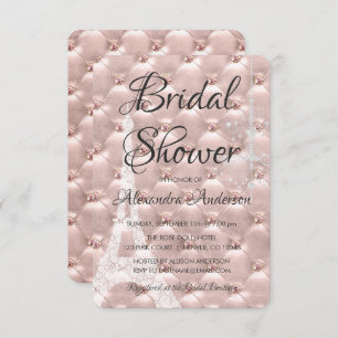 Rose Gold Pink Paris Bridal Dusche Einladung
