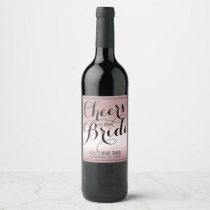 Rose Gold Pink PROST ZUR BRAUT Bridal Wein Weinetikett