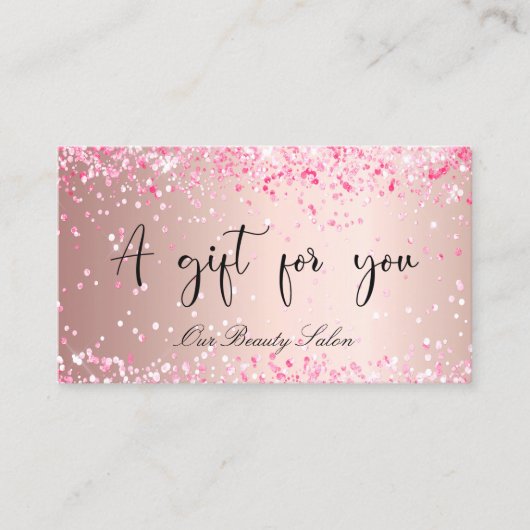 Rose gold pink qcode Geschenkgutschein Visitenkarte (Vorderseite)