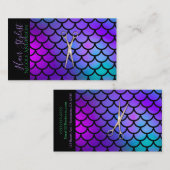 Rose Gold Pink Rainbow Mermaid Haare Stylist Visitenkarte (Vorne/Hinten)