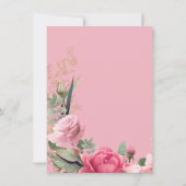 Rose Gold Pink Sage Grüne Rose Hochzeit Einladung (Rückseite)