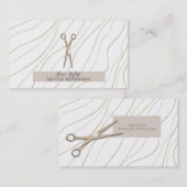 Rose Gold Pink Schere Gold Wavy Haar Stylist Visitenkarte (Vorne/Hinten)