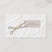 Rose Gold Pink Schere Gold Wavy Haar Stylist Visitenkarte (Rückseite)