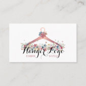 Rose Gold Pink Seamstress Tailor Floral Hanger Visitenkarte (Vorderseite)