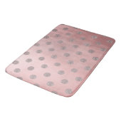 Rose Gold Pink Shine Glam Polka Dots Modern Chic Badematte (Schrägansicht)