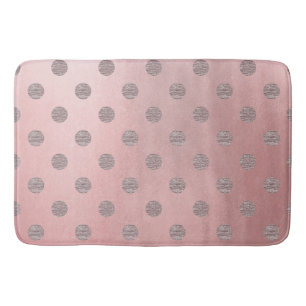 Rose Gold Pink Shine Glam Polka Dots Modern Chic Badematte