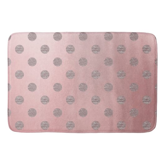 Rose Gold Pink Shine Glam Polka Dots Modern Chic Badematte (Vorderseite)