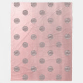 Rose Gold Pink Shine Glam Polka Dots Modern Chic Fleecedecke (Vorderseite)
