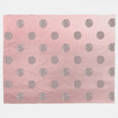 Rose Gold Pink Shine Glam Polka Dots Modern Chic Fleecedecke (Vorderseite (Horizontal))