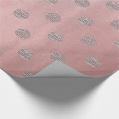 Rose Gold Pink Shine Glam Polka Dots Modern Chic Geschenkpapier (Ecke)