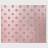 Rose Gold Pink Shine Glam Polka Dots Modern Chic Geschenkpapier (Flach)