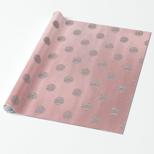 Rose Gold Pink Shine Glam Polka Dots Modern Chic Geschenkpapier (Ungerollt)