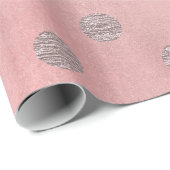 Rose Gold Pink Shine Glam Polka Dots Modern Chic Geschenkpapier (Rolleneckpunkt)