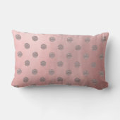 Rose Gold Pink Shine Glam Polka Dots Modern Chic Lendenkissen (Rückseite)