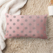 Rose Gold Pink Shine Glam Polka Dots Modern Chic Lendenkissen (Decke)