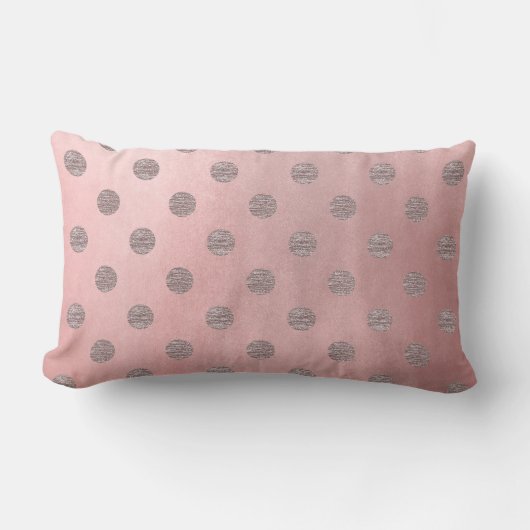 Rose Gold Pink Shine Glam Polka Dots Modern Chic Lendenkissen (Vorderseite)