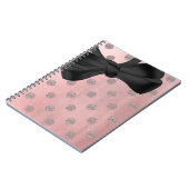 Rose Gold Pink Shine Glam Polka Dots Modern Chic Notizblock (Linke Seite)
