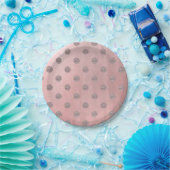 Rose Gold Pink Shine Glam Polka Dots Modern Chic Pappteller (Party)