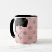 Rose Gold Pink Shine Glam Polka Dots Modern Chic Tasse (Vorderseite Links)