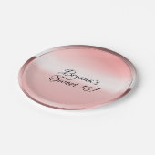 Rose Gold Pink Shine Personalisiertes Party Pappteller (Schrägansicht)