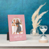 Rose Gold Pink Sisters Personalisiertes Foto Keepa Fotoplatte (Seite)