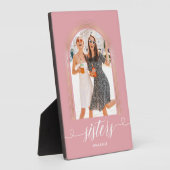 Rose Gold Pink Sisters Personalisiertes Foto Keepa Fotoplatte (Seite)
