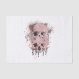 Rose Gold Pink Skull Tropfen Tinte Grafisches Part Seidenpapier