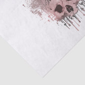 Rose Gold Pink Skull Tropfen Tinte Grafisches Part Seidenpapier (Ausschnitt)