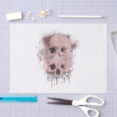 Rose Gold Pink Skull Tropfen Tinte Grafisches Part Seidenpapier (Handwerk)