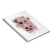 Rose Gold Pink Skull Tropfen Tinte Spritzer Grafik Notizblock (Rechte Seite)