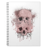 Rose Gold Pink Skull Tropfen Tinte Spritzer Grafik Notizblock (Vorderseite)