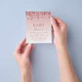 Rose Gold Pink Sparkle Glitzer Kinderdusche Flyer (Gruppe)