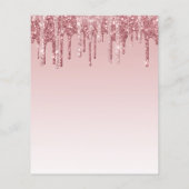 Rose Gold Pink Sparkle Glitzer Kinderdusche Flyer (Hinten)