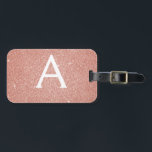 Rose Gold Pink Sparkle Glitzer Monogram Name Gepäckanhänger<br><div class="desc">Rose Gold - Schwarz rosa Sparkle Glitzer Monogramm Name und erste Gepäckmarke. Diese Taschenmarke ist ideal für Zurück in die Schule, Arbeit oder Reisen. Das weich rosa Gepäckstück ist auch ein hervorragendes Gastgeschenk für Hochzeiten, Geburtstage, Brautpartys, Flitterwochen oder einen Junggeselinnen-Abschied. Bitte kontaktieren Sie den Designer, um passende Artikel zu erhalten....</div>