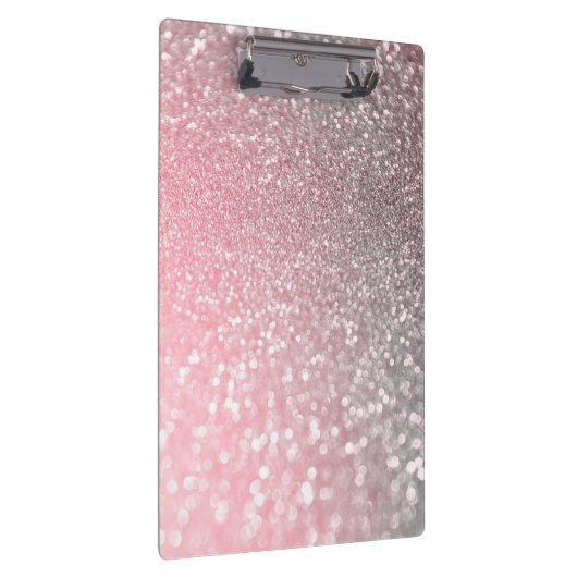 Rose Gold Pink Sparkle Luxus Trendy Glitzer Klemmbrett (Rechts)