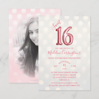 Rose Gold Pink Sparkle Sweet 16 Geburtstag Foto Einladung