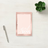 Rose Gold & Pink Stilfser Girl Boss Post-it Klebezettel (Büro)