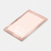 Rose Gold & Pink Stilfser Girl Boss Post-it Klebezettel (angewinkelt)