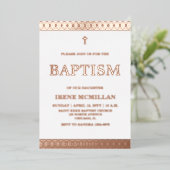 Rose Gold Pink Taufen Einladung (Stehend vorne)