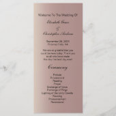 Rose Gold Pink Trendy Modernes Hochzeitsprogramm Menükarte (Vorderseite)