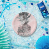 Rose Gold Pink Tropical Summer Ananas Party Pappteller (Party)