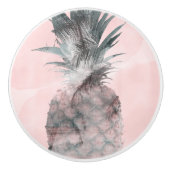 Rose Gold Pink Tropischer Ananas Glam Keramikknauf (Vorderseite)