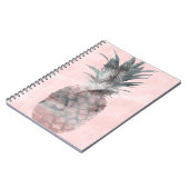 Rose Gold Pink Tropischer Ananas Glam Notizblock (Linke Seite)